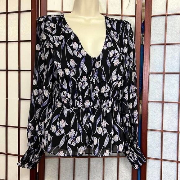 WHITE HOUSE BLACK MARKET IRIS BLOUSE SIZE‎ XS - Picture 1 of 9